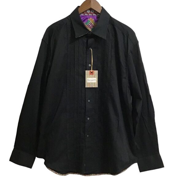 Robert Graham Black Seattle Button Down Shirt Size 2XL - Picture 1 of 14